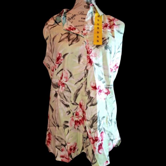 Nicole Miller Tops - NWT Nicole Miller Sleeveless Small Blouse Multicolor Floral Linen Blend Top
